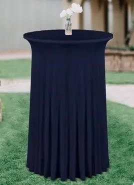 Navy Spandex with Skirt Cocktail Linen 