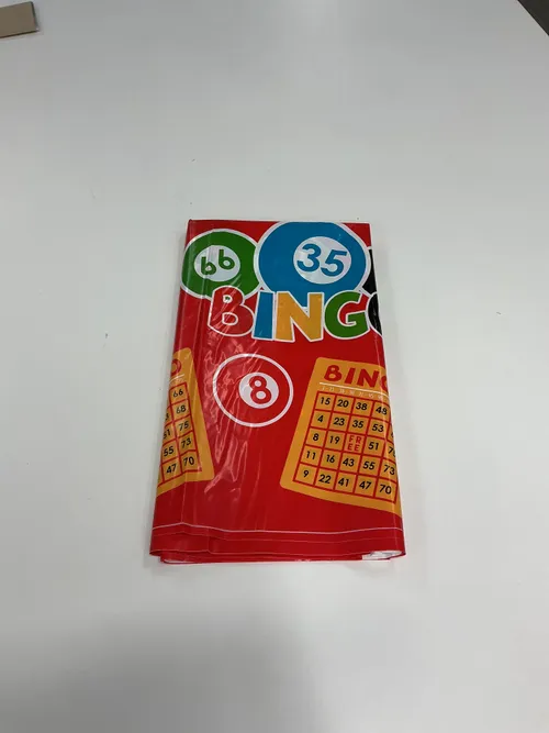 Reusable plastic bingo tablecloth 