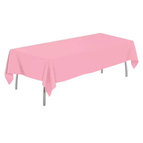Light pink rectangular plastic  tablecloth 