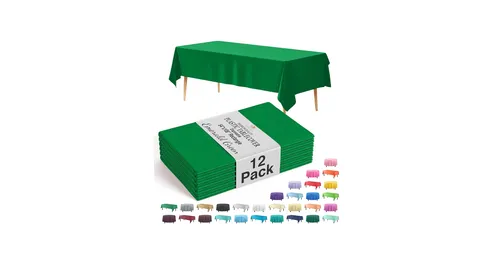 Green rectangular plastic tablecloth 