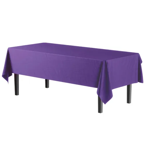 Purple rectangular plastic tablecloth 