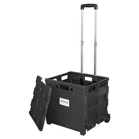 Black Rolling Crate Cart