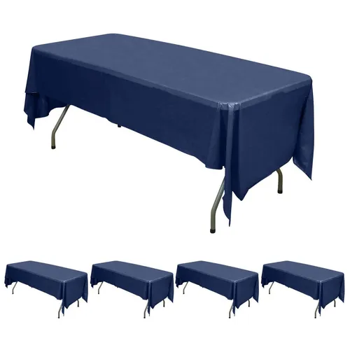 Blue rectangular plastic tablecloths 
