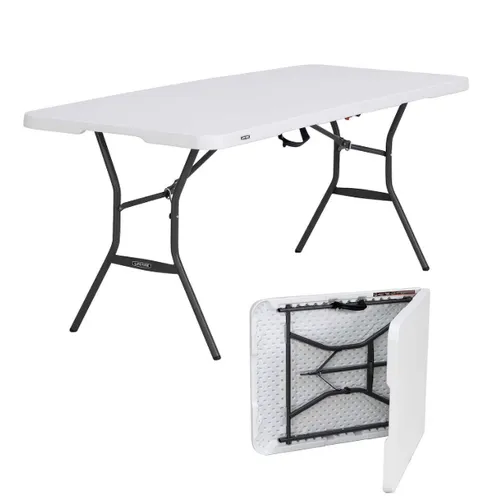 6-Foot Light Commercial Fold-In-Half Banquet Table