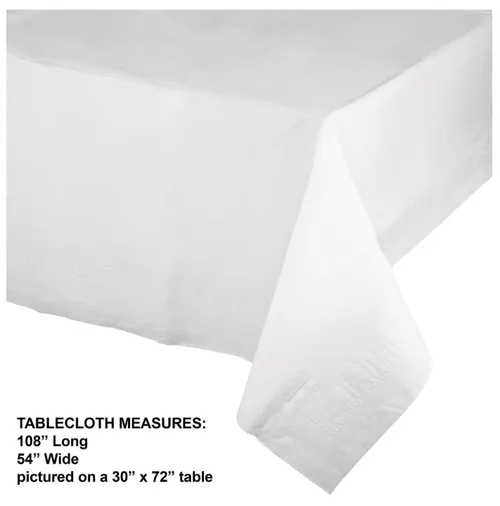 White Premium Disposable Banquet Table Cover – (54