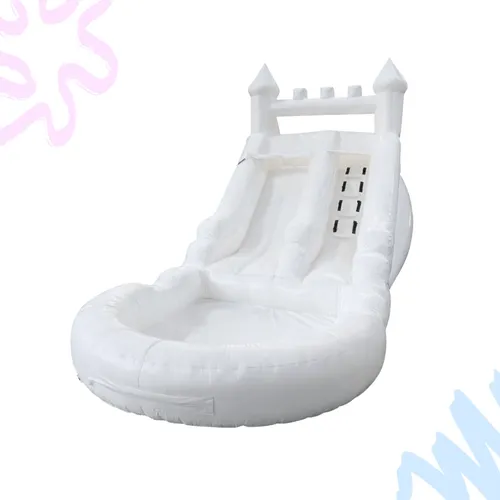  21' White Single Lane White Waterslide
