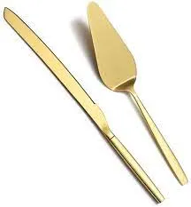 Cake Cutting Set - Gold