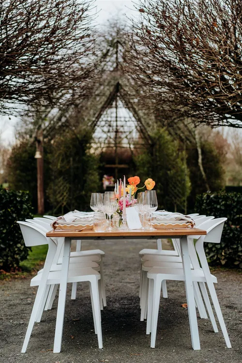 Birch Dining Table & White Lola Chair