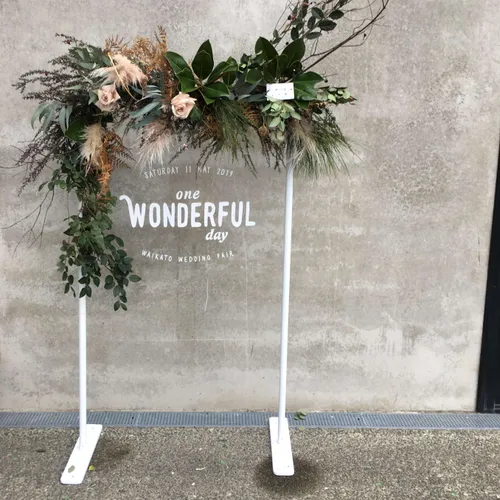 White Metal Sign Stand