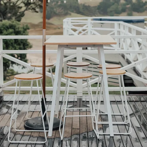 Bar Stools - Oak & White