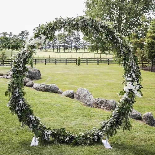 White metal circle archway