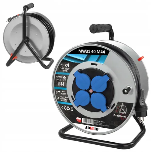 przedłużacz na bębnie 45m (16A 2P+Z 230V IP44)