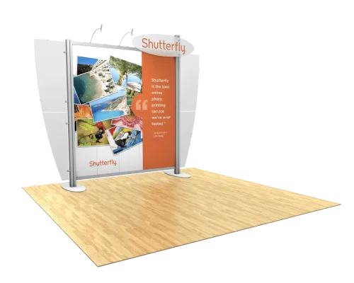 10ft back wall exhibits-- no flooring/ no lights w/ carry case