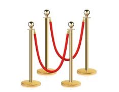 STANCHIONS & VELVET ROPES SET