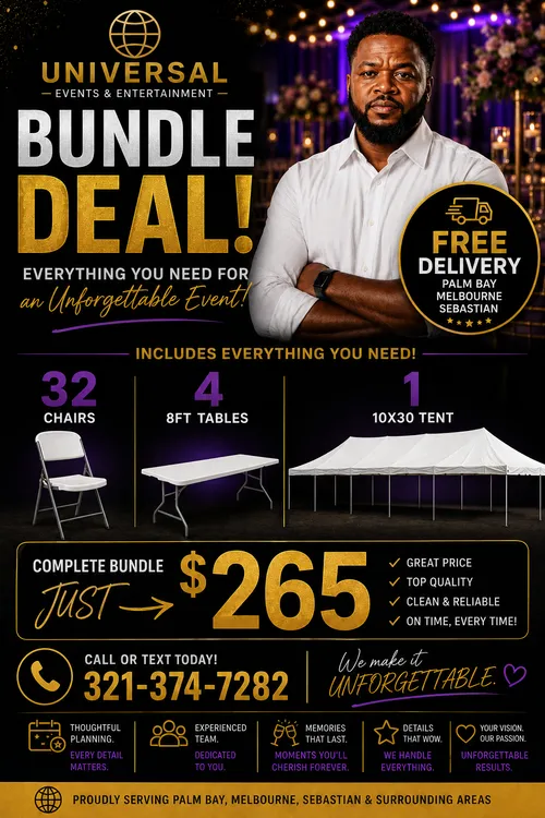 Tent Tables Chair Bundle 10x30