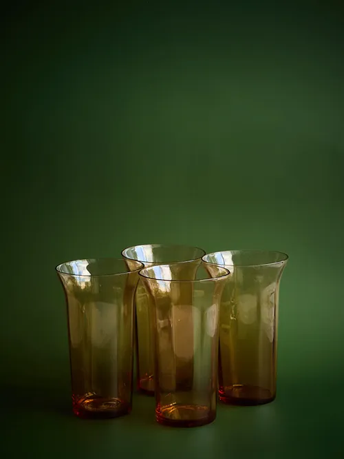 Orange Fluted Glass