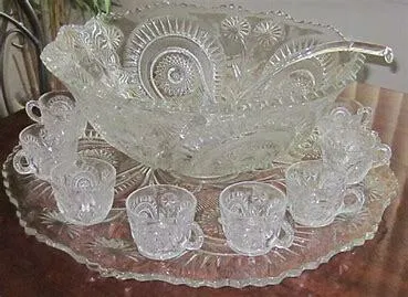 Glass 3 Gallon Punch Bowl Set