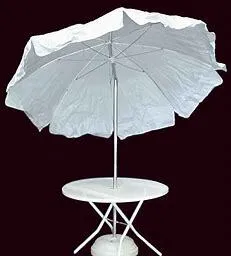 outdoor metal table with umbrella 