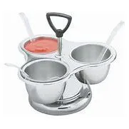3 container stainless steel condiment container