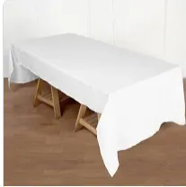 54X120 (12' overhang on an 8ft. Table)