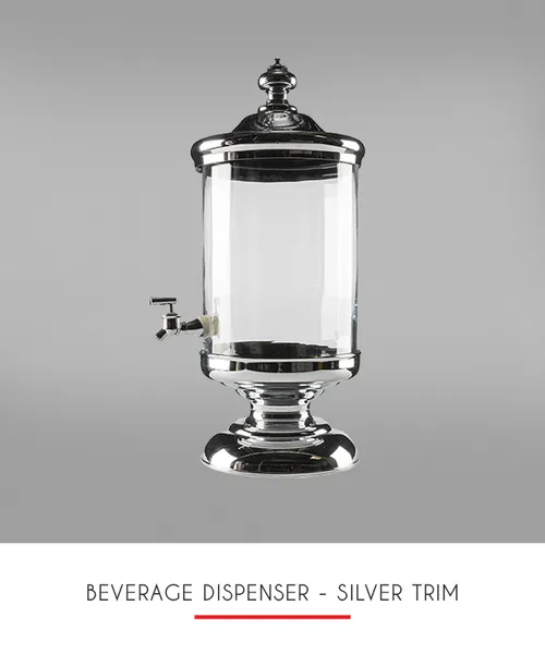 Silver and Glass  Drink Dispenser