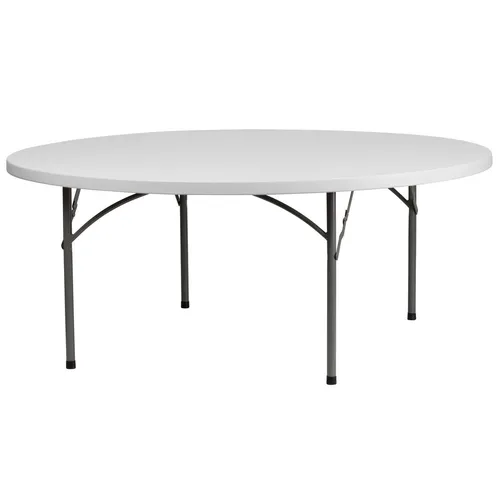 6' round plastic table