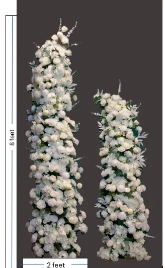 White Artificial Floral Broken Arch