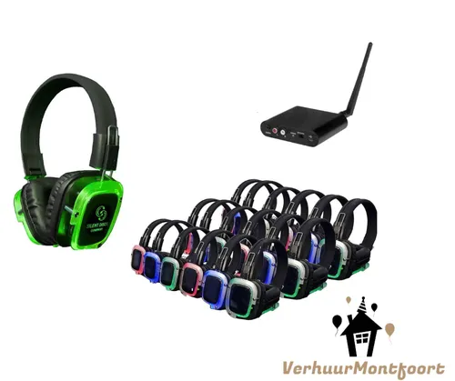 Silentdisco set (20 koptelefoons / 1 zender)