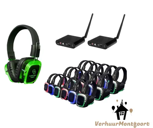 Silentdisco set (40 koptelefoons 2 zenders)