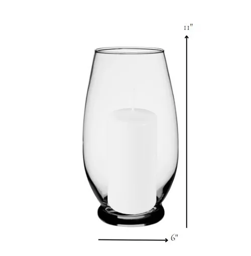 Celebrity Hurricane Glass Pillar with candle