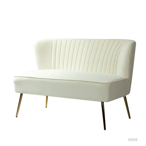 Velvet Love Seat Ivory