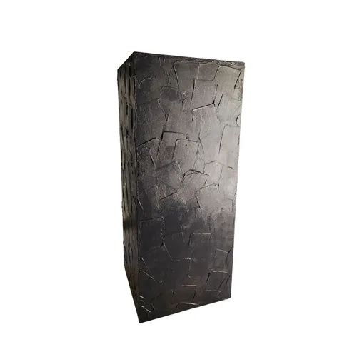 Square Plinth-Black Texture