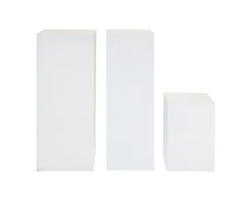 Square White Pedestal -Short