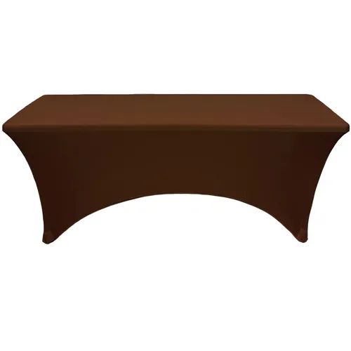 Rectangular 6 FT Spandex Table Cover - Brown
