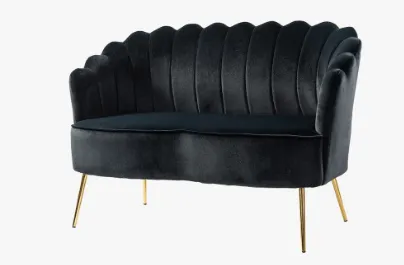Black Velvet Love seat