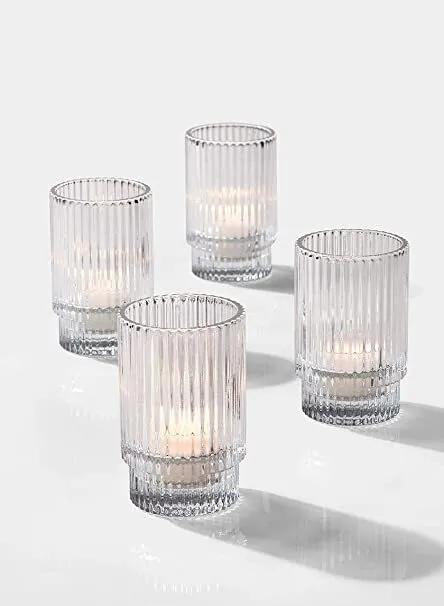 Votive ribbed - clear