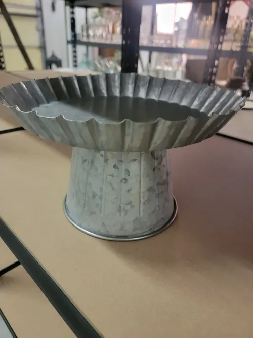 Galvanized cake stand