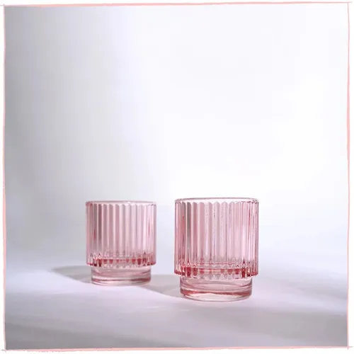 Pink ribbed votive