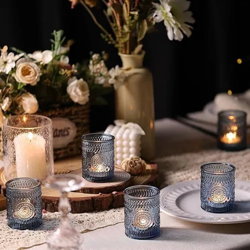 Blue ornate votive - 