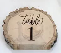 Wood - live edge table number