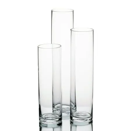 Tall cylinder vases - set of 3