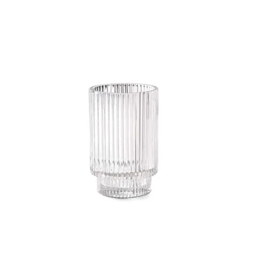 Votive - clear ribbed 3 in tall