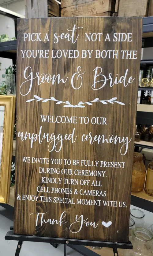 Pick a seat/unplugged sign - 