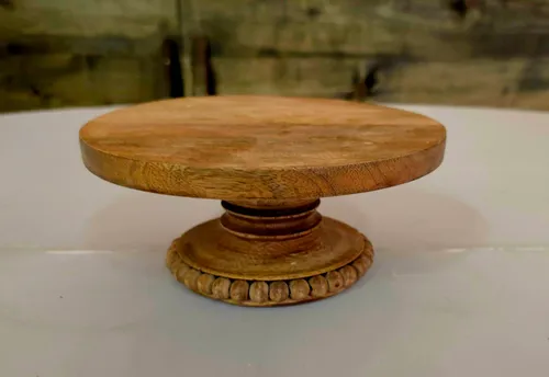 wood cake stand - 8 in