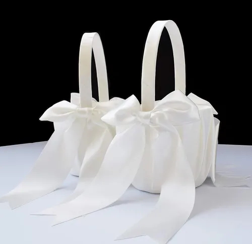Flower girl basket - white