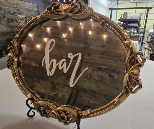 Gold ornate Bar sign