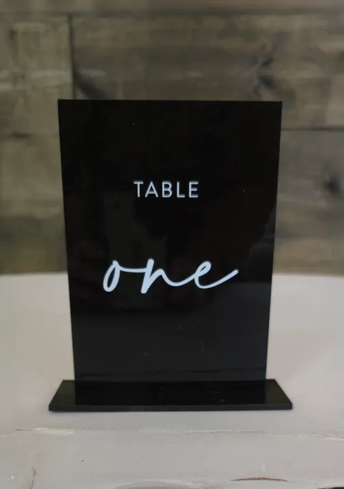 Table number - Black acrylic