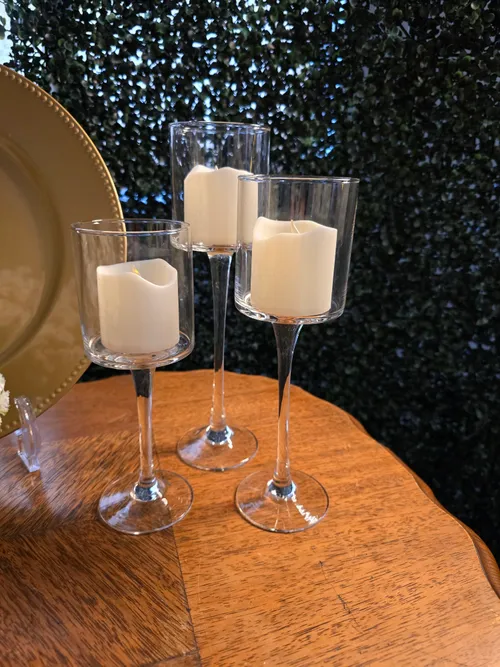 Glass Candle holder - set of 3
