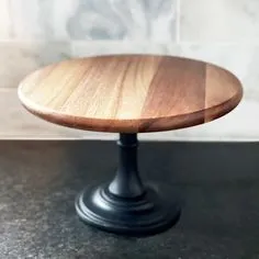 Wood round cake stand
