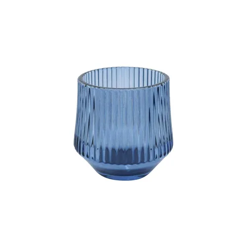 Ribbed Votive - Blue